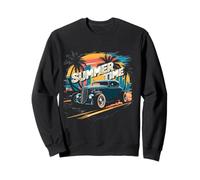 Vintage Car Adventures in Summer Along The Beach Road Sweatshirt