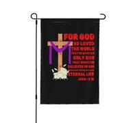 Vintage Car Dieu A Tant Aimé Le Monde Qu'Il A Donné Son Fils Unique Drapeau De Jardin Durable Bannière Décoratif Drapeaux Pour Intérieure Vacances Dortoirs 30X45cm