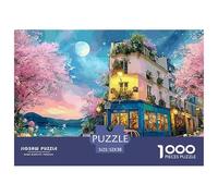 Vintage Car Parked on The Street 1000 Pcs Carton Extra-épais Lot de Puzzles Castle in Colorful Night Stimulant Et Éducatif Jeu Créatif Puzzles As Birthday Gifts 52x38cm/1000pcs