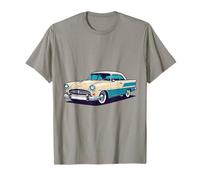 Vintage Car Restoration Club T-Shirt Gris Classique S Unisex Adulte Enthusiasts de voitures anciennes Nostalgiques T-Shirt rétro à manches doubles Col rond à enfiler toute saison