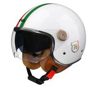 Vintage Casque Moto Bols ECE Homologué Casque De Moto Jet Retro Scooter Demi Coque pour Street Bike Moped Scooter Confortable Casque pour Homme Femme C,XL=61-62CM