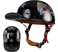 Vintage Casque Scooter Homme Casque Moto, Dot/ECE Homologué 3/4 Retro Demi Casque Jet, Adulte Homme Et Femme Scooter Chopper Cruiser Casque Moto Cyclomoteur Casque 3,M