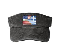 Vintage Casquette De Chasse Drapeau De La Grèce Drapeau De L'Amérique Casquette De Baseball Classique Trucker Cap pour Adolescent, Cadeau, Voyages