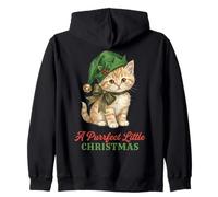 Vintage Cat Christmas Santa Hat Retro Kitten Art Cat Lover Sweat à Capuche