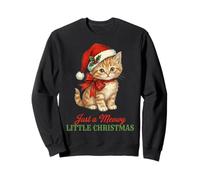 Vintage Cat Christmas Santa Hat Retro Kitten Art Cat Lover Sweatshirt