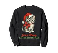 Vintage Cat Christmas Santa Hat Retro Kitten Art Cat Lover Sweatshirt