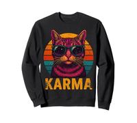 Vintage Cat Music Gifts For Teens Girls Kids Women Men Karma Sweatshirt