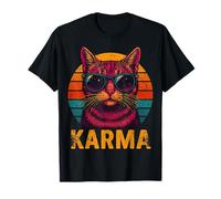 Vintage Cat Music Gifts For Teens Girls Kids Women Men Karma T-Shirt