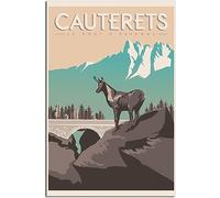 Vintage Cauterets Rétro Mur Art Toile Affiche Art Imprimer Accueil Décoration Chambre Décoration Sans cadre 50x75cm