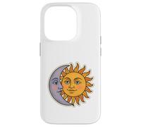 Vintage Céleste Lune et Soleil Rétro Cosmique Esthétique Coque pour iPhone 14 Pro
