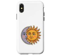 Vintage Céleste Lune et Soleil Rétro Cosmique Esthétique Coque pour iPhone X/XS