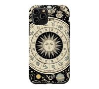 Vintage Celestial Navigation Astrologie Zodiaque Soleil Lune Étoiles Coque pour iPhone 11 Pro
