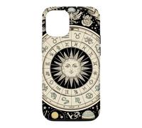 Vintage Celestial Navigation Astrologie Zodiaque Soleil Lune Étoiles Coque pour iPhone 12/12 Pro