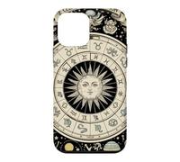 Vintage Celestial Navigation Astrologie Zodiaque Soleil Lune Étoiles Coque pour iPhone 12 Mini
