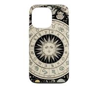 Vintage Celestial Navigation Astrologie Zodiaque Soleil Lune Étoiles Coque pour iPhone 13 Pro