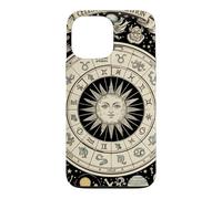 Vintage Celestial Navigation Astrologie Zodiaque Soleil Lune Étoiles Coque pour iPhone 13 Pro Max