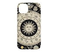 Vintage Celestial Navigation Astrologie Zodiaque Soleil Lune Étoiles Coque pour iPhone 14 Plus
