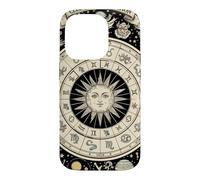 Vintage Celestial Navigation Astrologie Zodiaque Soleil Lune Étoiles Coque pour iPhone 14 Pro