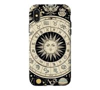 Vintage Celestial Navigation Astrologie Zodiaque Soleil Lune Étoiles Coque pour iPhone X/XS
