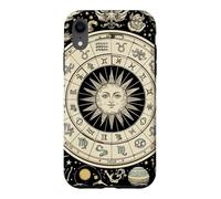 Vintage Celestial Navigation Astrologie Zodiaque Soleil Lune Étoiles Coque pour iPhone XR
