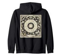 Vintage Celestial Navigation Astrologie Zodiaque Soleil Lune Étoiles Sweat à Capuche