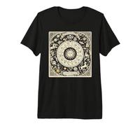 Vintage Celestial Navigation Astrologie Zodiaque Soleil Lune Étoiles T-Shirt Haut de Gamme