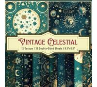Vintage Celestial Scrapbook Paper Craft Pad: 12 Whimsical Designs, 36 Double-Side Sheets Printed 8.5"x11" Size Scrapbooking Paper. Perfect for ... Tarot Spread, Junk Journal, Decoration Etc.