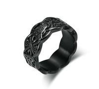 Vintage Celtic Wolf Eternal Knot Titane Acier Bague Bague en acier inoxydable Bijoux à la main tendance