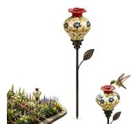 Vintage Ceramic Hummingbird Feeder Garden Stake, Decorative Feeder (#A) | Vintage Ceramic Hummingbird Feeders for Outdoors Garden Ornament, Easy Push-In Installation for Yard, Patio & Flower Beds