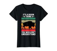Vintage, C'est Un Bison, Je Pense Que Vous ne comprendriez Pas T-Shirt Graphique avec Valeur, Femme, Noir, S