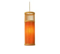 Vintage Chandelier Wooden Hanging Lamp 1-Light Industrial Handmade Lampshade, Transitional Adjustable Dining Living Room Kitchen Foyer Bedroom Hallway(E,18 * 40cm)