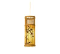 Vintage Chandelier Wooden Hanging Lamp 1-Light Industrial Handmade Lampshade, Transitional Adjustable Dining Living Room Kitchen Foyer Bedroom Hallway(C,18 * 40cm)
