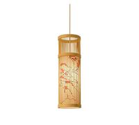 Vintage Chandelier Wooden Hanging Lamp 1-Light Industrial Handmade Lampshade, Transitional Adjustable Dining Living Room Kitchen Foyer Bedroom Hallway(B,18 * 40cm)