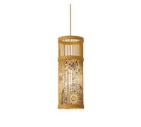 Vintage Chandelier Wooden Hanging Lamp 1-Light Industrial Handmade Lampshade, Transitional Adjustable Dining Living Room Kitchen Foyer Bedroom Hallway(A,18 * 40cm)