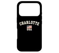 Vintage Charlotte USA Drapeau Américain NC Cool Souvenir Rétro Coque pour iPhone 17 Pro