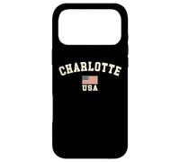 Vintage Charlotte USA Drapeau Américain NC Cool Souvenir Rétro Coque pour iPhone 17 Pro Max