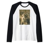 Vintage Chat Tatouage Grenouille Encree Artiste Drôle Meme Manche Raglan