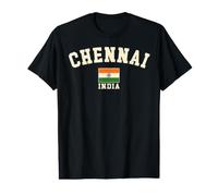 Vintage Chennai Inde Drapeau Indien Souvenir Graphique Rétro T-Shirt Graphique avec Valeur