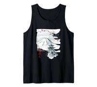 Vintage Cherry Blossom Woodblock Tee Art Graphique Japonais Débardeur