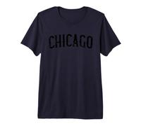 Vintage Chicago Illinois Texte Vieilli rétro T-Shirt Haut de Gamme