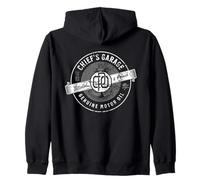 Vintage Chief's Garage Huile Moteur Authentique 1893 CPO Vieilli Sweat à Capuche