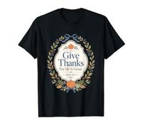 Vintage Christian Thanksgiving Psaume 107 Automne Louange T-Shirt Graphique avec Valeur