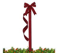 Vintage Christmas Bows - Large Festive Ribbon Decor, Holiday Tree and Home Decoration, Elegant Winter Accent, Classic Seasonal Ornament | with Sturdy Design for Indoor Wreath Garland Door Window