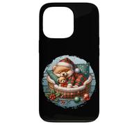 Vintage Christmas Dog Graphic for Men Retro Pomeranian Dad Coque pour iPhone 13 Pro