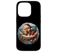 Vintage Christmas Dog Graphic for Men Retro Pomeranian Dad Coque pour iPhone 14 Pro