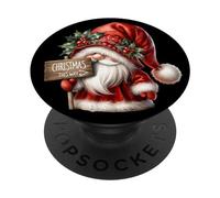 Vintage Christmas GNOME for Women Men and Kids Cute Santa PopSockets PopGrip Adhésif