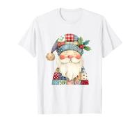 Vintage Christmas Santa Claus Face Patchwork Old Fashioned T-Shirt