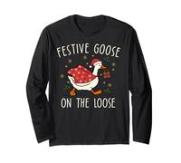 Vintage Christmas Silly Goose on The Loose, Xmas Manche Longue