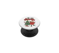 Vintage Christmas Tis The Season Christmas Tree Coffee Latte PopSockets PopGrip Adhésif