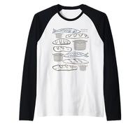 Vintage, Cinq Pains, Deux Poissons, Matthieu, Verset de la Bible chrétienne Manche Raglan